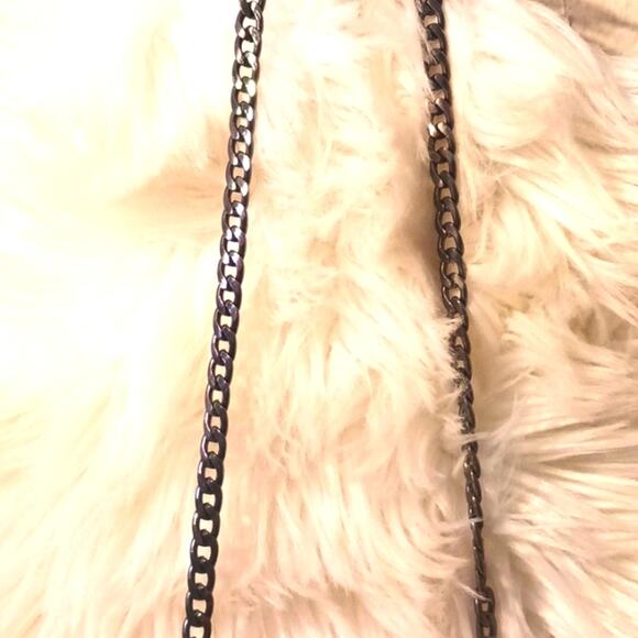 DIOR Crossbody RED w Chic Black Gunmetal Shoulder Chain converted CD Cosm. bag - Picture 11 of 16